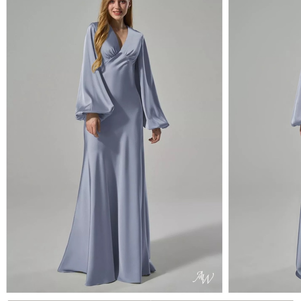 Sophisticated Dusty Blue Wedding Dress